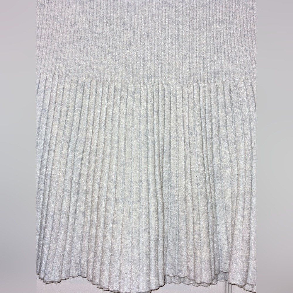 Aerie Take Charge Wool Blend Ribbed Sweater Knit Skirt Light Gray M NWOT - Picture 5 of 8